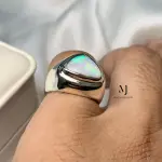 Opal Ring - Natural Australian Opal Sterling Silver 925 Handmade Ring - October's Birthstone