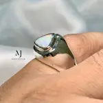 Opal Ring - Natural Australian Opal Sterling Silver 925 Handmade Ring - October's Birthstone