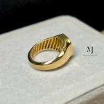 Natural Emerald Gold Ring - Handmade 18K/21K Yellow Gold Men's Ring - Green Gemstone Ring