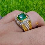 Natural Emerald Ring for Men – Handmade Sterling Silver Jewelry, Green Gemstone Gift