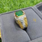 Natural Emerald Ring for Men – Handmade Sterling Silver Jewelry, Green Gemstone Gift