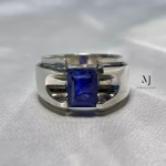 Natural Blue Sapphire Sterling Silver 925 Handmade Ring – September Birthstone Jewelry, Classic Artisan Design