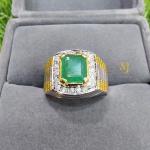 Natural Emerald Ring for Men – Handmade Sterling Silver Jewelry, Green Gemstone Gift