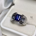 Natural Blue Sapphire Sterling Silver 925 Handmade Ring – September Birthstone Jewelry, Classic Artisan Design