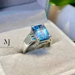 Natural Swiss Blue Topaz Ring • Sterling Silver 925 Handmade Women’s Jewelry