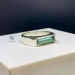 Natural Tourmaline Sterling Silver Handmade Ring - Unisex Tourmaline Ring