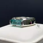 Natural Tourmaline Sterling Silver Ring - Natural Greenish Blue Tourmaline