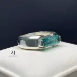 Natural Tourmaline Sterling Silver Ring - Natural Greenish Blue Tourmaline