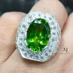 Natural Peridot Ring Sterling Silver Handmade Engraved Gemstone Unique Jewelry