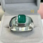 Natural Emerald Ring 925 Sterling Silver Handmade Faceted Gemstone Jewelry Gift