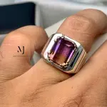 Natural Ametrine Ring in 925 Sterling Silver | Large Handmade Statement Jewelry
