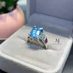 Natural Swiss Blue Topaz Ring • Sterling Silver 925 Handmade Women’s Jewelry
