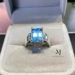 Natural Swiss Blue Topaz Ring • Sterling Silver 925 Handmade Women’s Jewelry