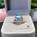 Natural Swiss Blue Topaz Ring • Sterling Silver 925 Handmade Women’s Jewelry