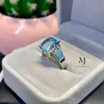 Natural Swiss Blue Topaz Ring • Sterling Silver 925 Handmade Women’s Jewelry