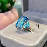 Natural Swiss Blue Topaz Ring Sterling Silver • Best Gift For Her • Fancy Ring