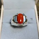Red Coral Ring Natural Gemstone 925 Sterling Silver Handmade Statement Jewelry