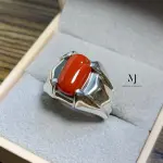 Red Coral Ring Natural Gemstone 925 Sterling Silver Handmade Statement Jewelry